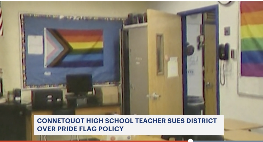 Teacher sues school district over denial of display of Pride flag
